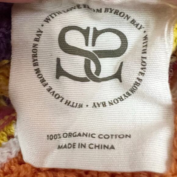 SPELL Ziggy Sleeveless Crochet Romper in Sorbet Stripes Size XL - Picture 9 of 10